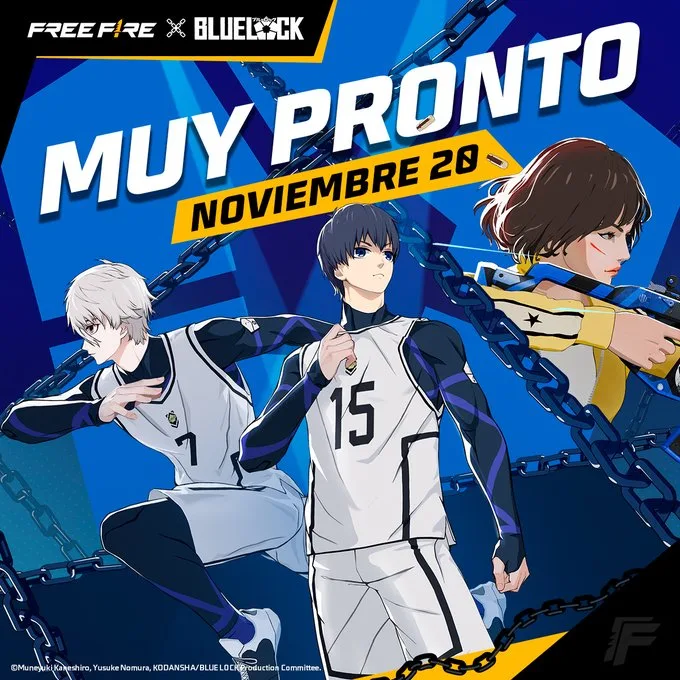 colaboración de free fire con Blue Lock