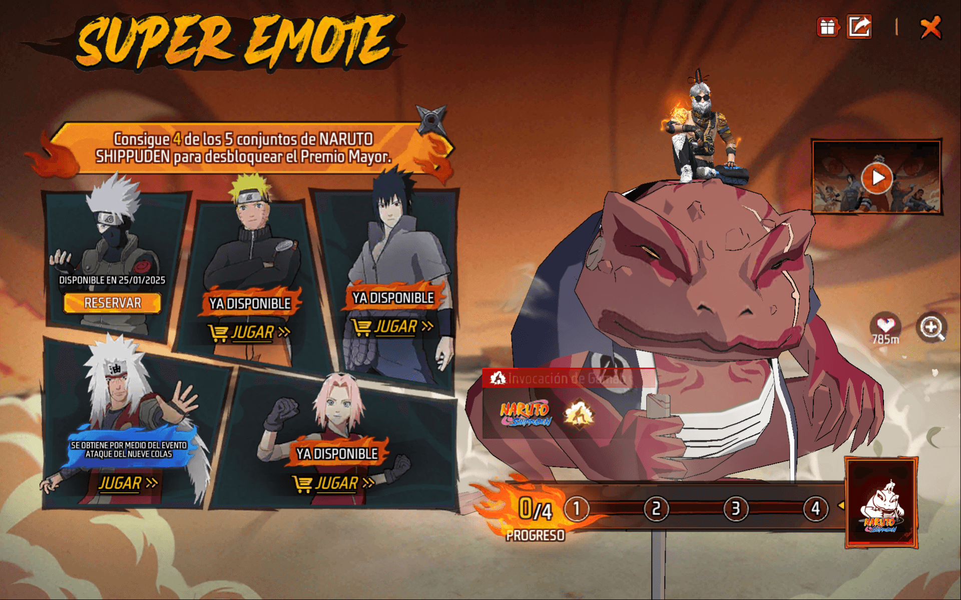 COLABORACIÓN DE FREE FIRE CON NARUTO