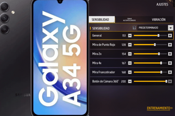 Sensibilidad de Free Fire para Samsung A34