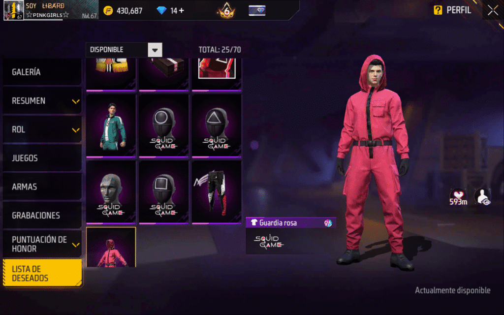 skin roja que usaban los trabajadores en la serie El Juego del Calamar