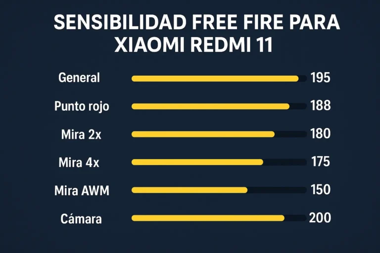 Sensibilidad Free Fire para Xiaomi Redmi 11 (2025)