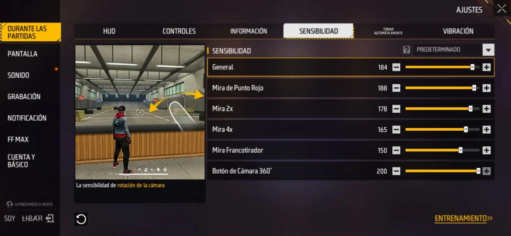 Sensibilidad de Free Fire para Motorola G84 