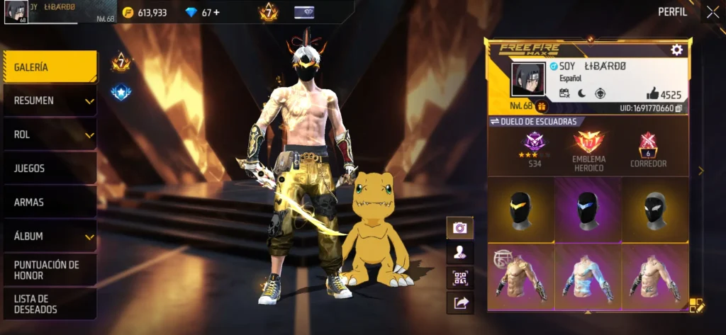 perfil de freefire del autor de comunidadinsana.com Libardo Valladares